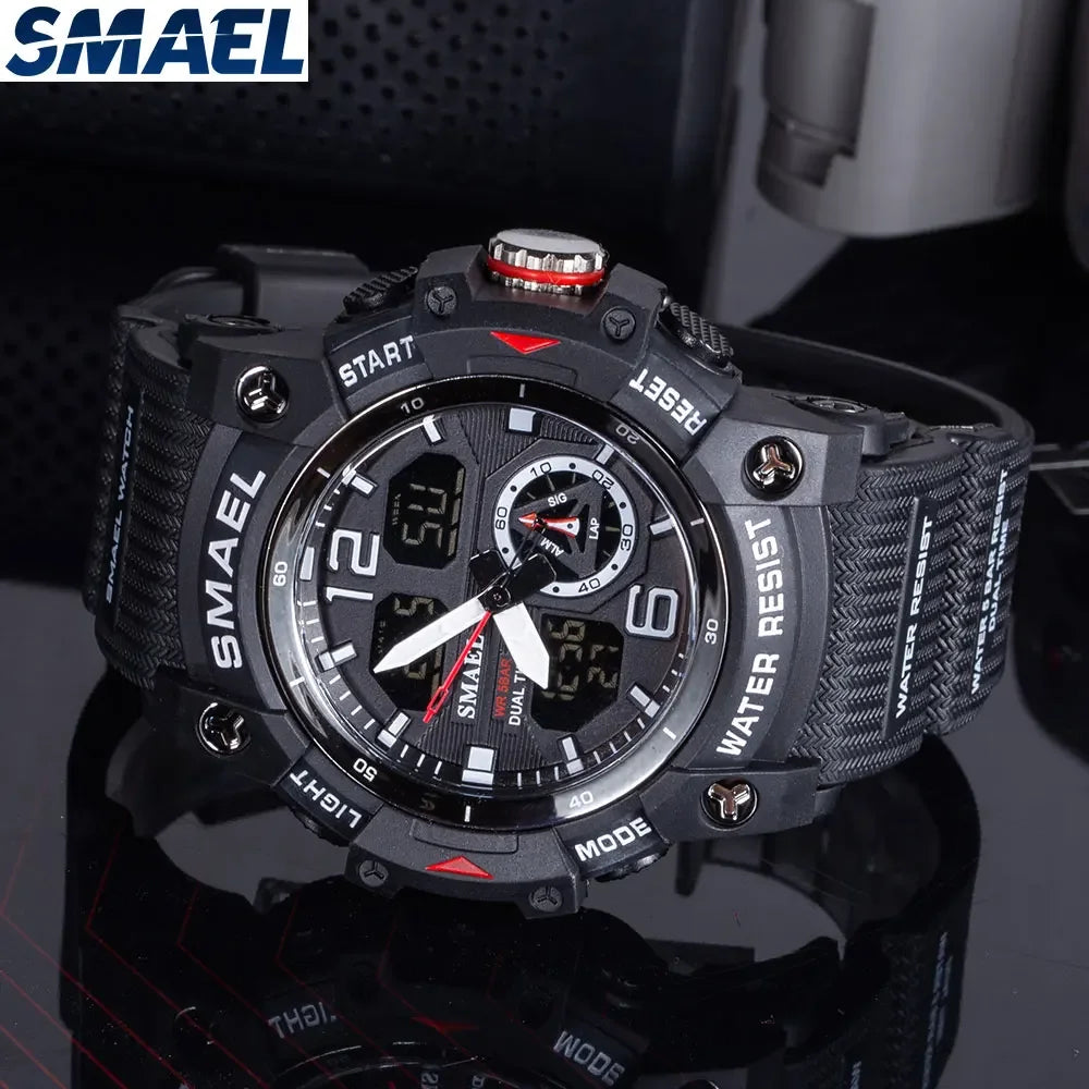 SMAEL 8007  Men's Outdoor Cool Dual Display Waterproof Glow Electronic Watch