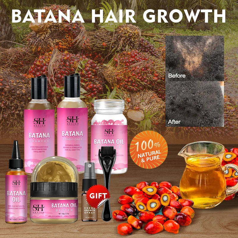 5PCS 100% Batana oil hair growth set African fast hair