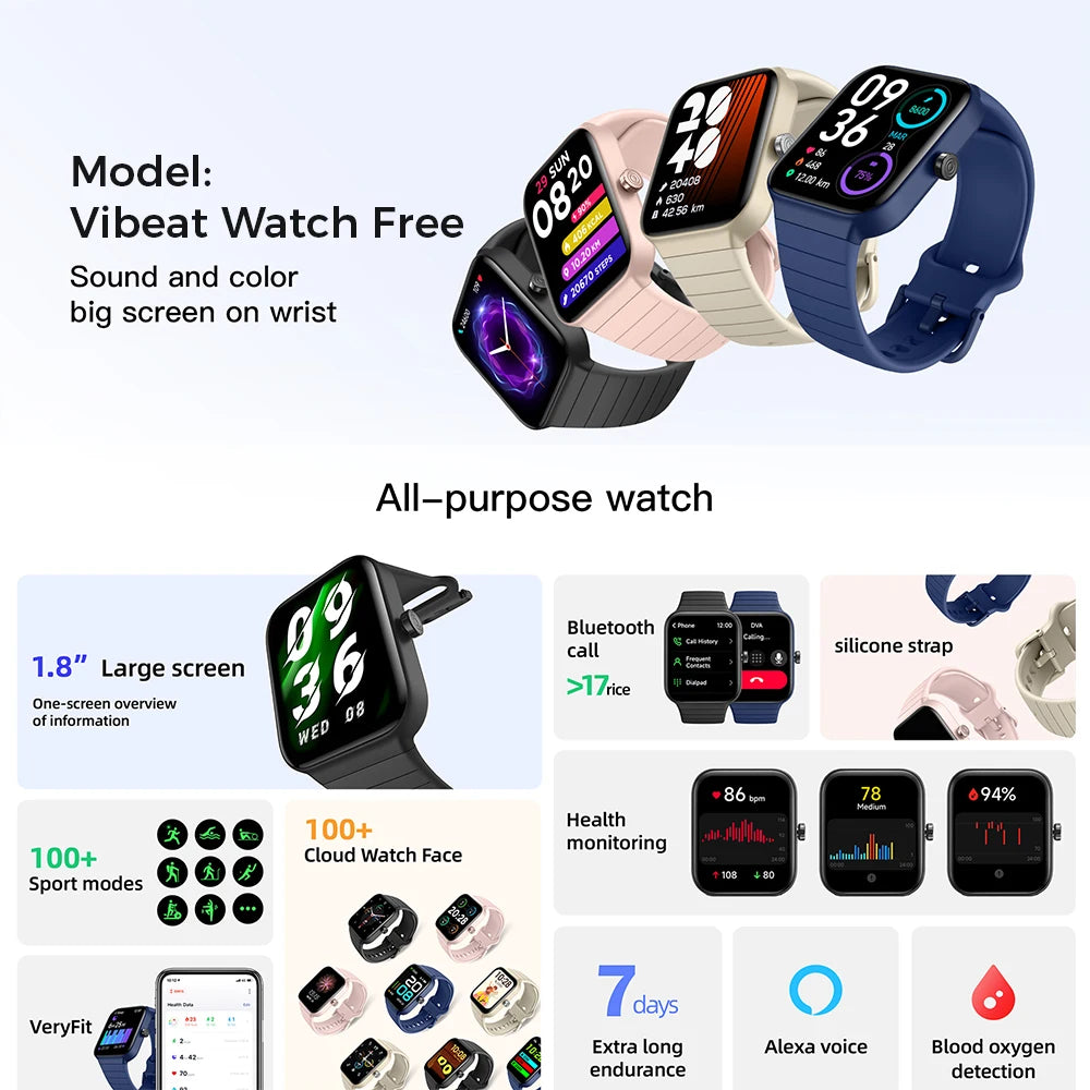 Waterproof Fitness Watch, Health Monitor