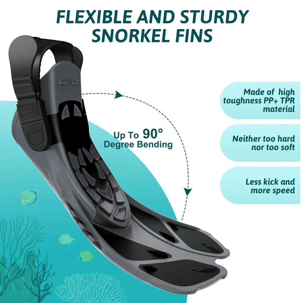 Buckles Swimming Flippers Short Scuba Diving Shoes