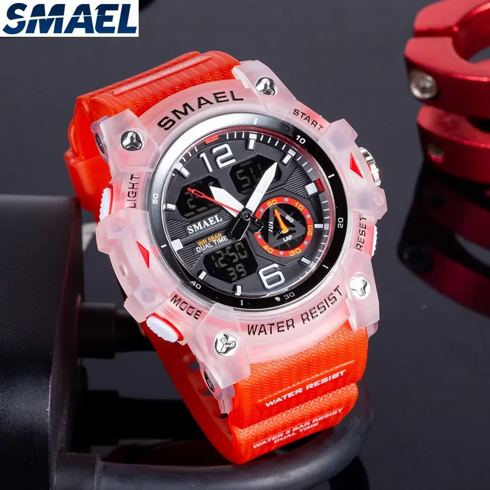 SMAEL 8007  Men's Outdoor Cool Dual Display Waterproof Glow Electronic Watch