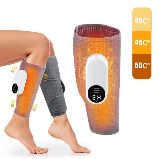 Eletric Air Pressure Calf Massager 3 Mode Wireless Feet Leg Airbag Hot Compress Massage Blood Circulation Calf Muscle Relax