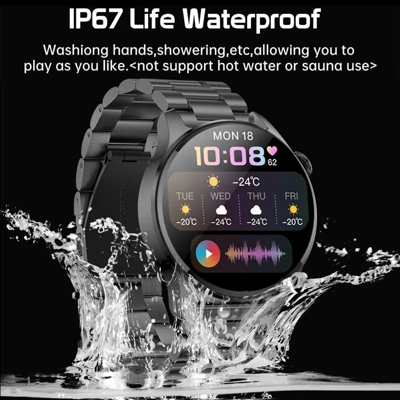 Smart Watch Men 360*360 AMOLED Screen Heart rate Bluetooth Call IP68 Waterproof