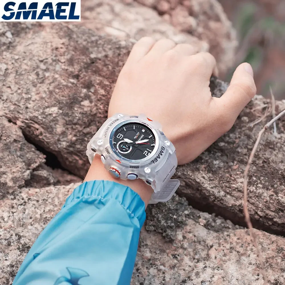 SMAEL 8007  Men's Outdoor Cool Dual Display Waterproof Glow Electronic Watch