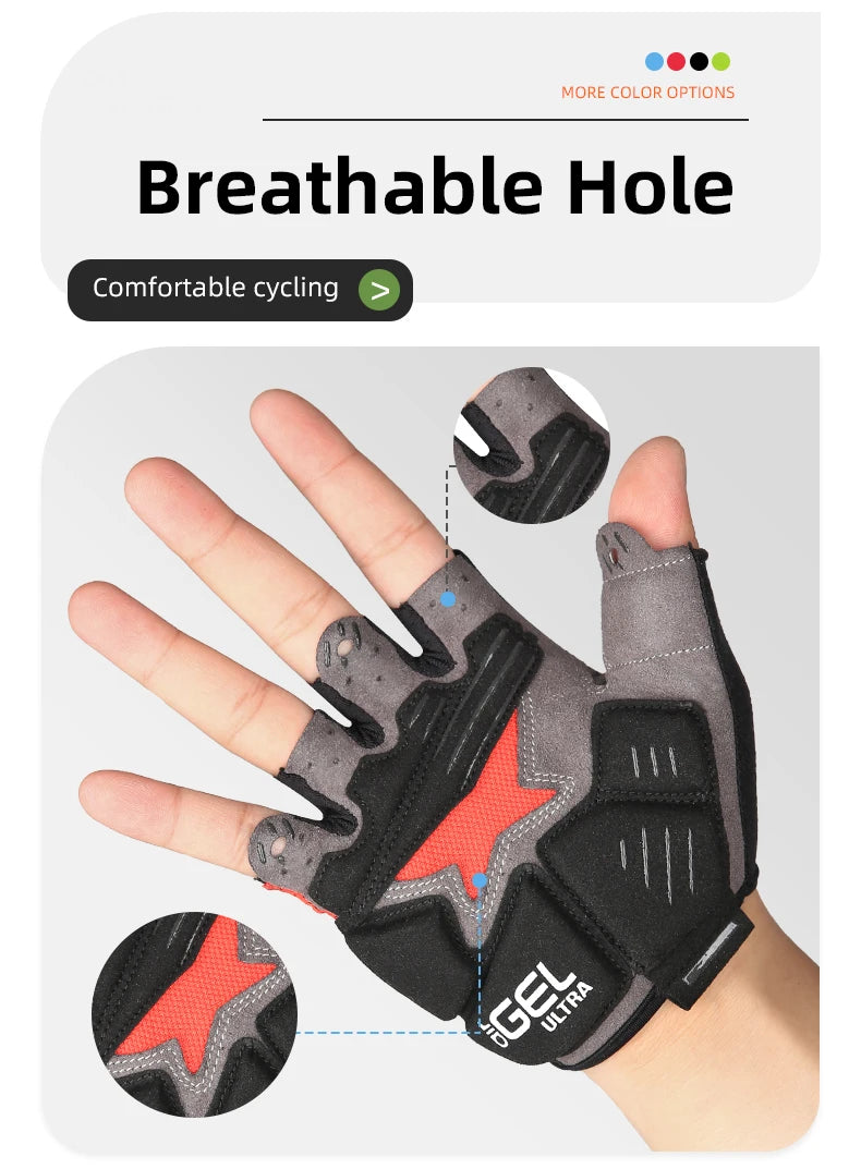 Bicycle Half Finger Shockproof Gloves