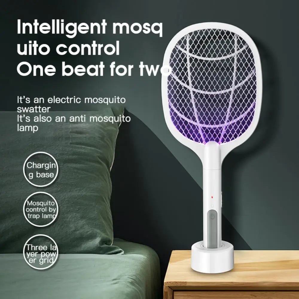 3 IN 1 Electric Mosquito Swatter Mosquito Killer 2500V USB Rechargeable Angle Not Adjustable Electric Bug Zapper Fly Bat Swatter