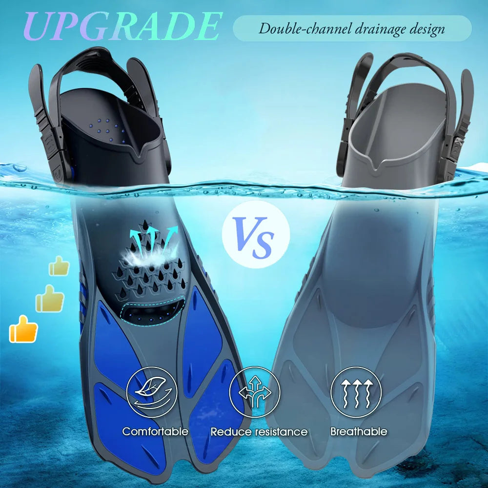 Buckles Swimming Flippers Short Scuba Diving Shoes