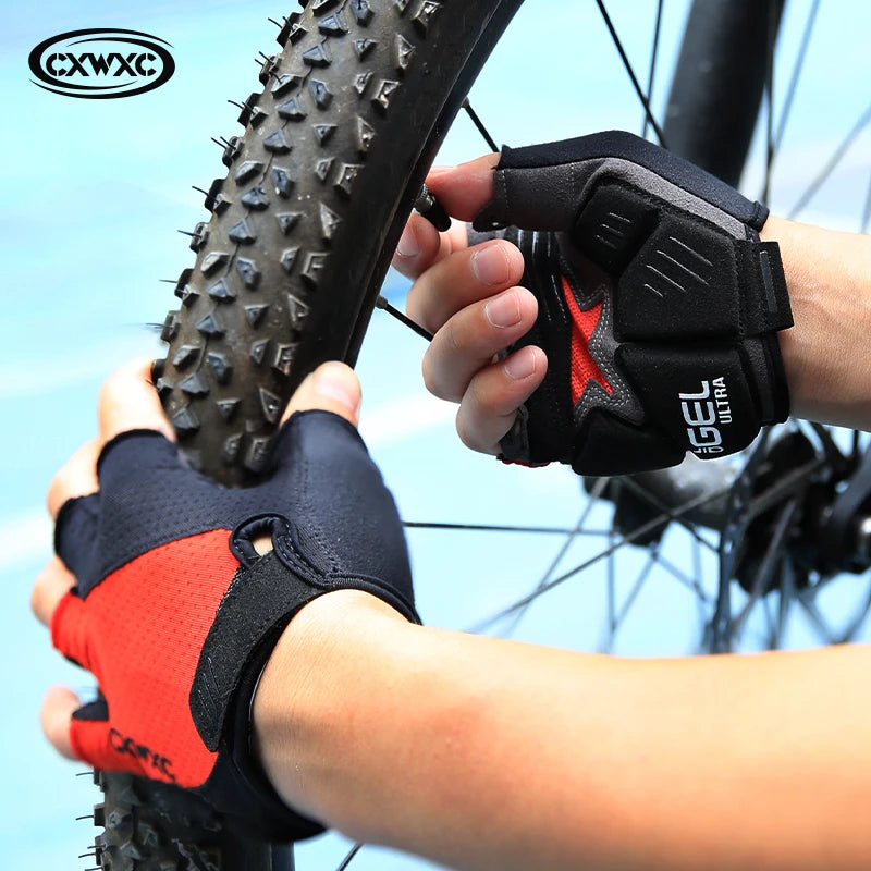 Bicycle Half Finger Shockproof Gloves