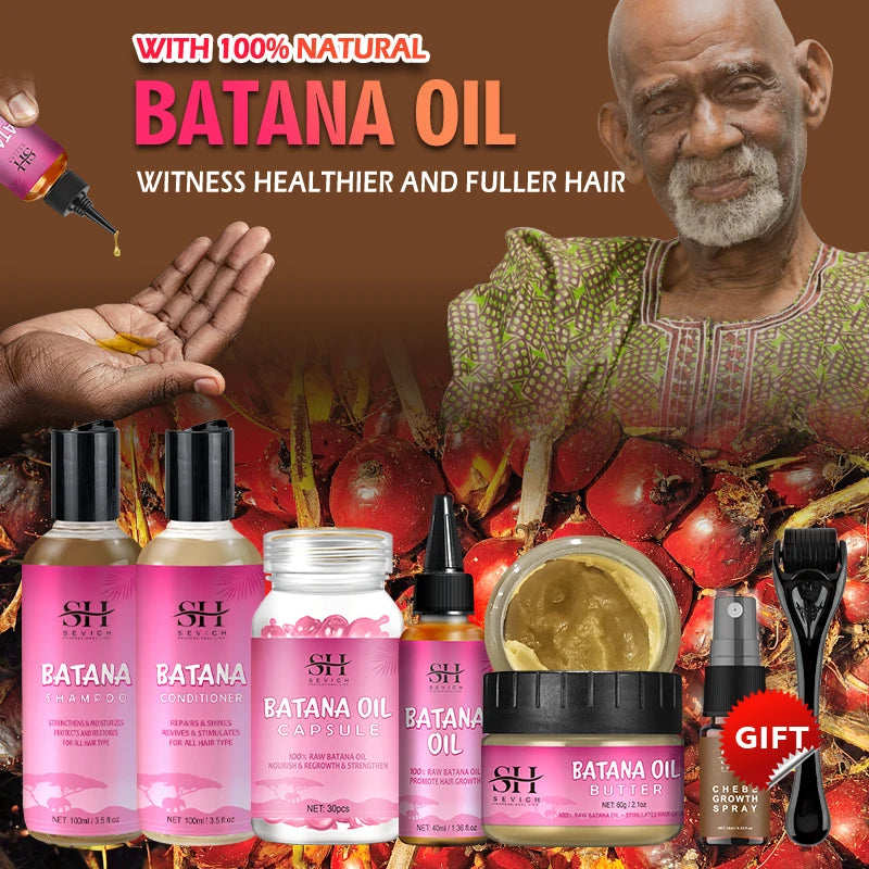 5PCS 100% Batana oil hair growth set African fast hair