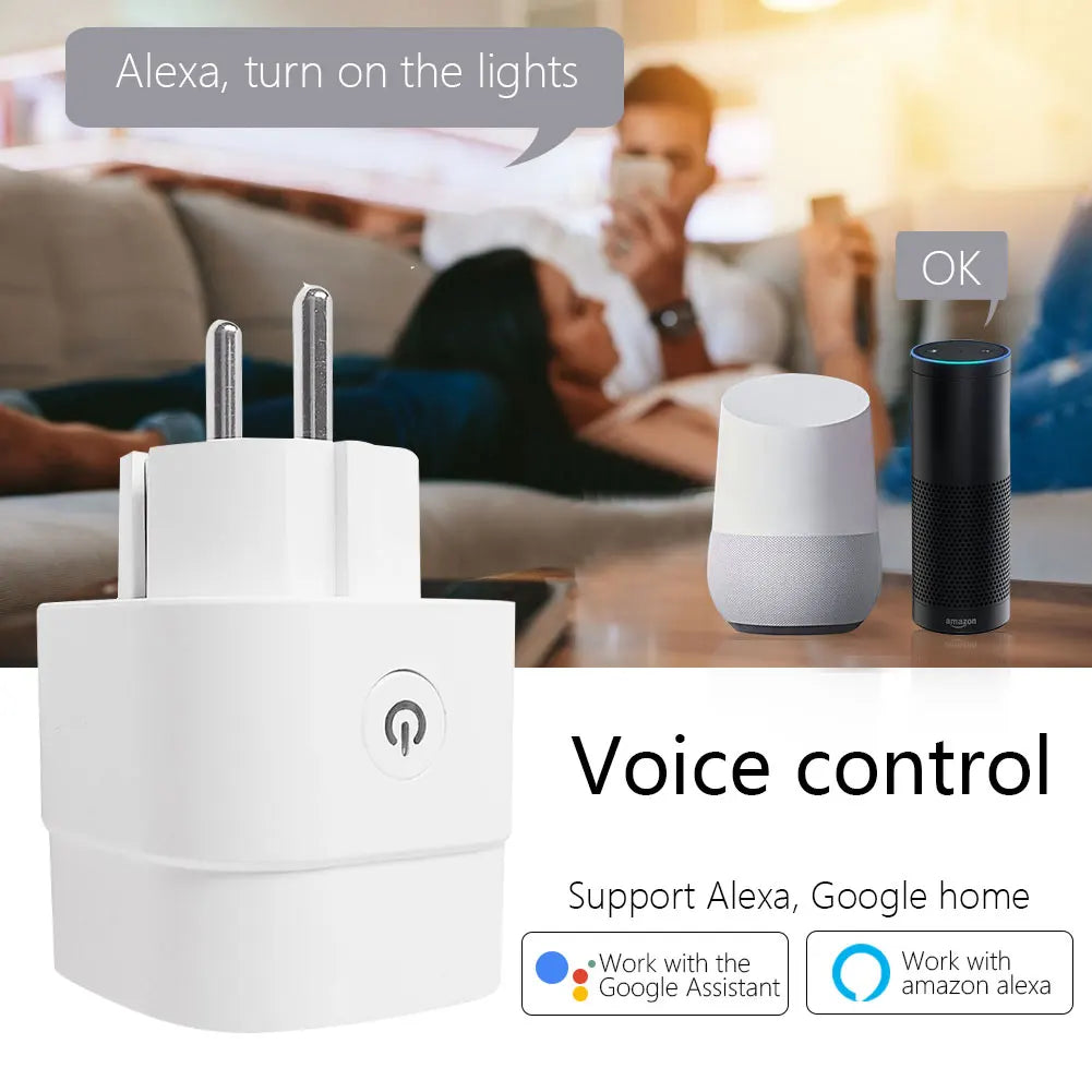 CBE WiFi Smart Plug Sockets 16A EU Plug Tuya Smart Life APP Work with Alexa