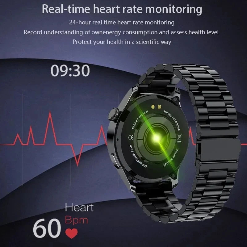 Smart Watch Men 360*360 AMOLED Screen Heart rate Bluetooth Call IP68 Waterproof